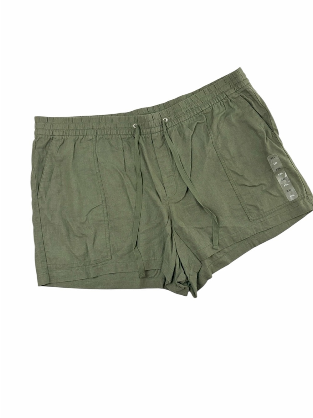 NWT Gap Olive Green Linen Rayon Blend Utility Shorts‎ Drawstring (XXL)